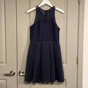 AQUA • Large Navy Blue Dress